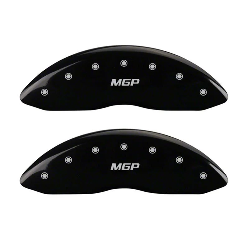 MGP Brake Caliper Covers with MGP Logo; Black; Front Only (05-07 Silverado 1500)