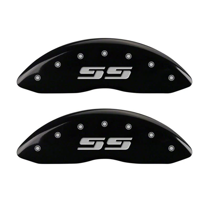MGP Brake Caliper Covers with Silverado Style SS Logo; Black; Front Only (07-13 Silverado 1500)