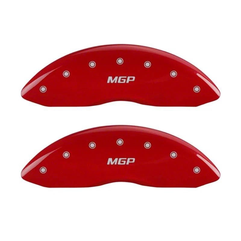 MGP Brake Caliper Covers with MGP Logo; Red; Front Only (05-07 Silverado 1500)