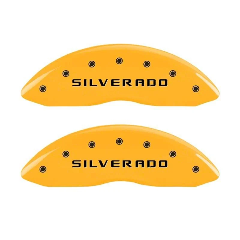 MGP Brake Caliper Covers with Silverado Logo; Yellow; Front Only (05-07 Silverado 1500)