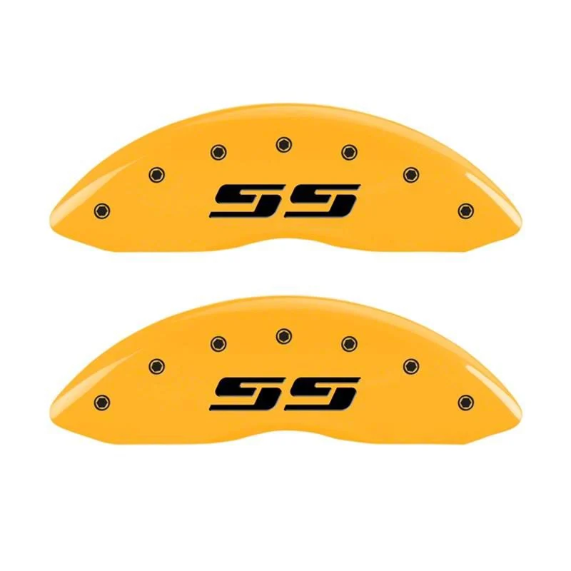 MGP Brake Caliper Covers with Silverado Style SS Logo; Yellow; Front Only (05-07 Silverado 1500)