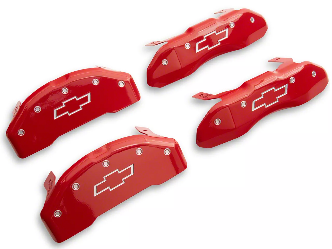 MGP Brake Caliper Covers with Bowtie Logo; Red; Front and Rear (21-26 Tahoe)
