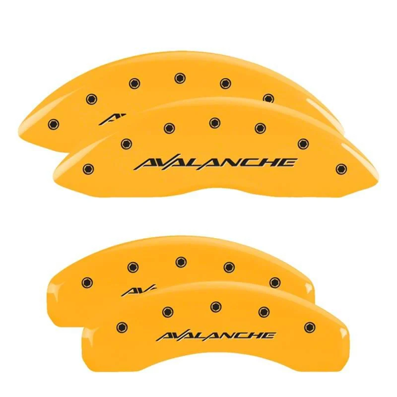 MGP Brake Caliper Covers with Avalanche Logo; Yellow; Front and Rear (07-14 Tahoe)