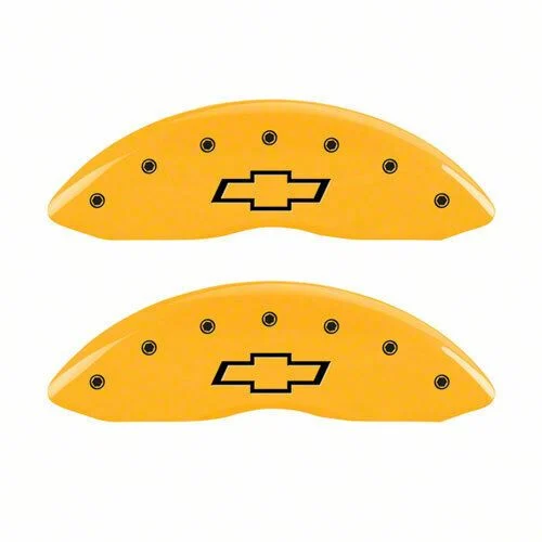 MGP Brake Caliper Covers with Bowtie Logo; Yellow; Front and Rear (21-26 Tahoe)