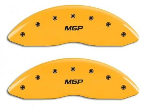 MGP Brake Caliper Covers with MGP Logo; Yellow; Front and Rear (07-14 Tahoe)