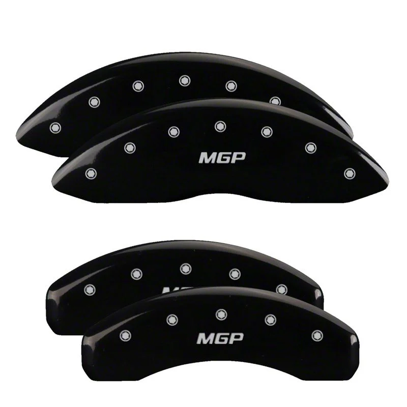 MGP Brake Caliper Covers with MGP Logo; Black; Front and Rear (07-14 Yukon)