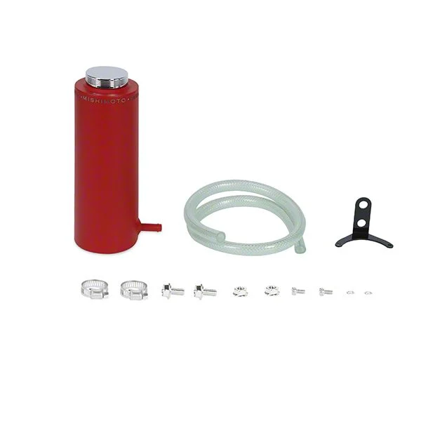 Mishimoto Aluminum Coolant Reservoir Tank; Wrinkle Red (Universal; Some Adaptation May Be Required)
