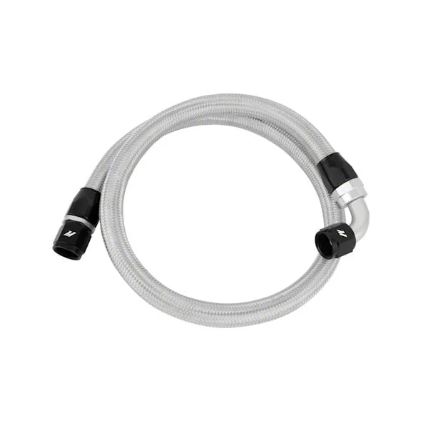 Mishimoto Stainless Steel Braided Hose with 10AN Fittings; 3-Foot Long (Universal; Some Adaptation May Be Required)