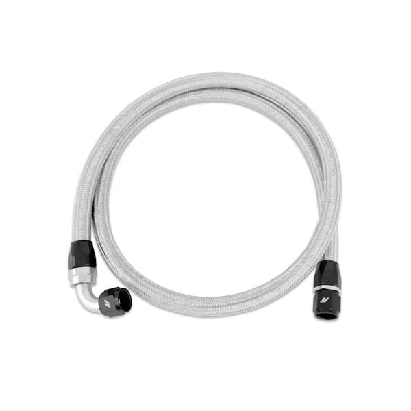 Mishimoto Stainless Steel Braided Hose with 10AN Fittings; 5-Foot Long (Universal; Some Adaptation May Be Required)