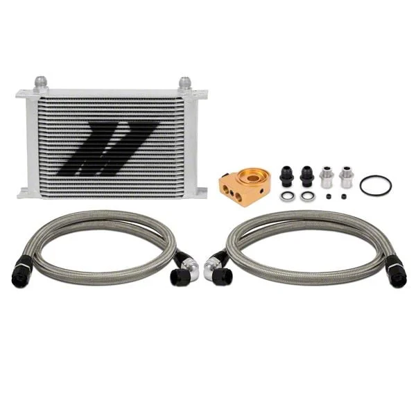 Mishimoto Universal 25-Row Thermostatic Oil Cooler Kit; Silver (Universal; Some Adaptation May Be Required)