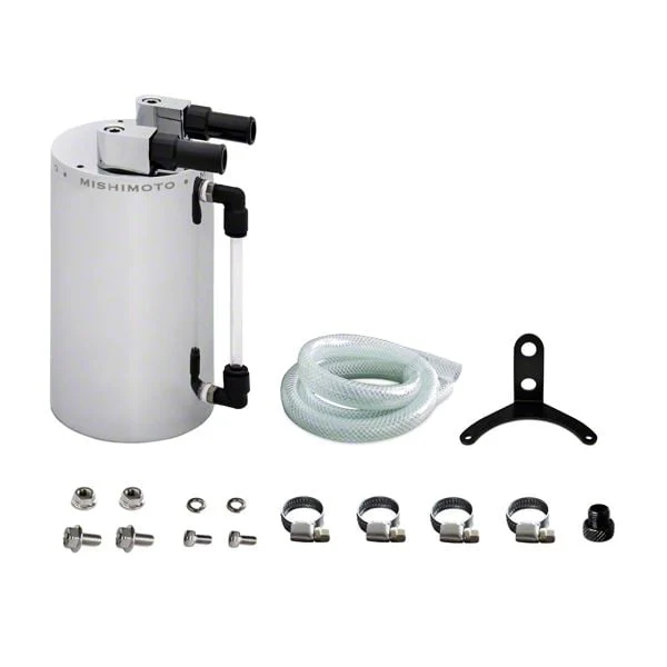 Mishimoto Aluminum Oil Catch Can; Large; Silver (Universal; Some Adaptation May Be Required)