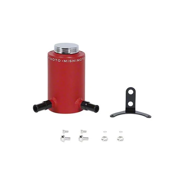Mishimoto Aluminum Power Steering Reservoir Tank; Wrinkle Red (Universal; Some Adaptation May Be Required)