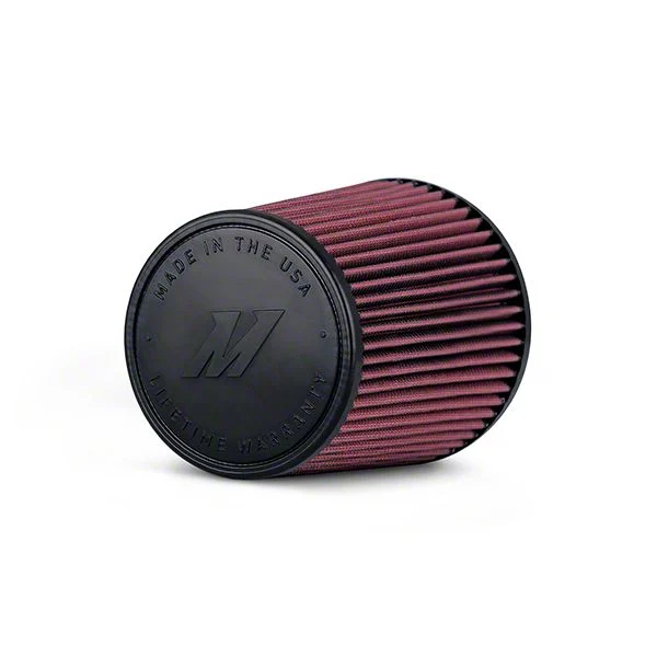 Mishimoto Performance Air Filter; 3.50-Inch Inlet; 8-Inch Filter Length; Red (Universal; Some Adaptation May Be Required)