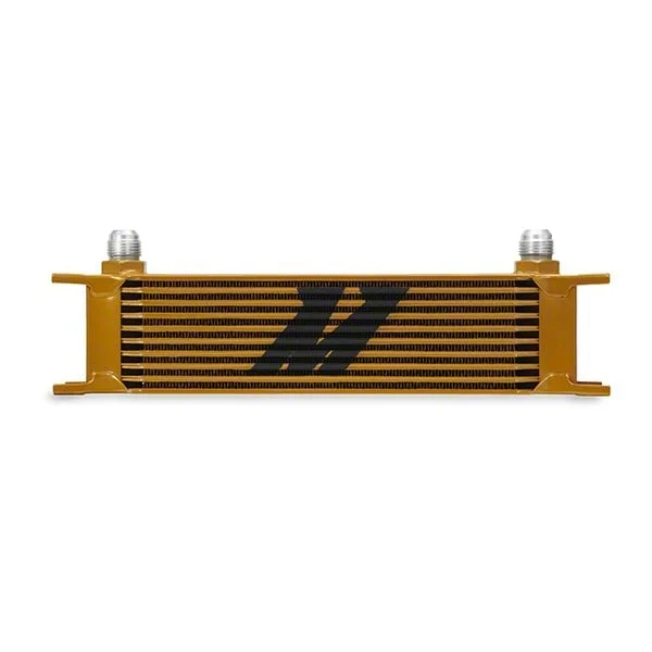 Mishimoto Universal 10-Row Oil Cooler; Gold (Universal; Some Adaptation May Be Required)