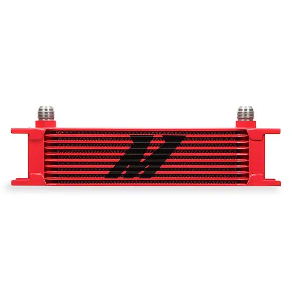 Mishimoto Universal 10-Row Oil Cooler; Red (Universal; Some Adaptation May Be Required)
