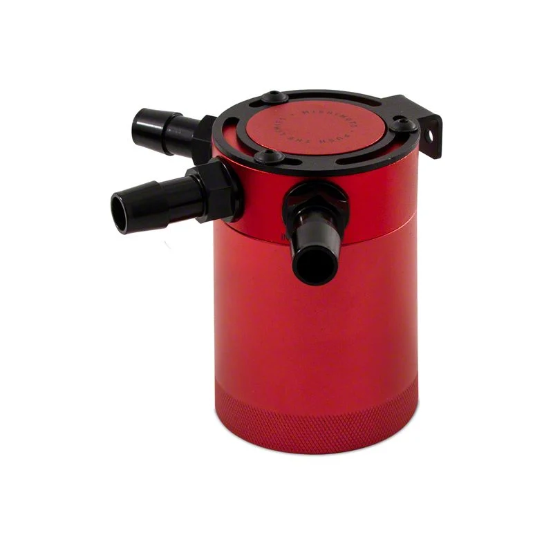 Mishimoto 3-Port Compact Baffled Oil Catch Can; Red (Universal; Some Adaptation May Be Required)