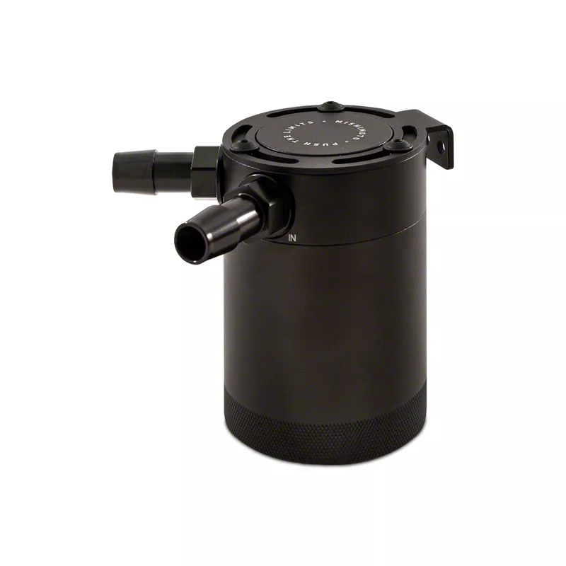 Mishimoto 2-Port Compact Baffled Oil Catch Can; Black (Universal; Some Adaptation May Be Required)