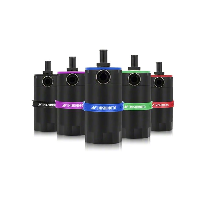 Mishimoto Baffled Oil Catch Can; Blue (Universal; Some Adaptation May Be Required)