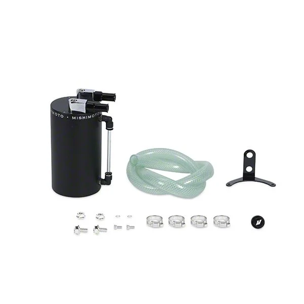 Mishimoto Aluminum Oil Catch Can; Large; Wrinkle Black (Universal; Some Adaptation May Be Required)