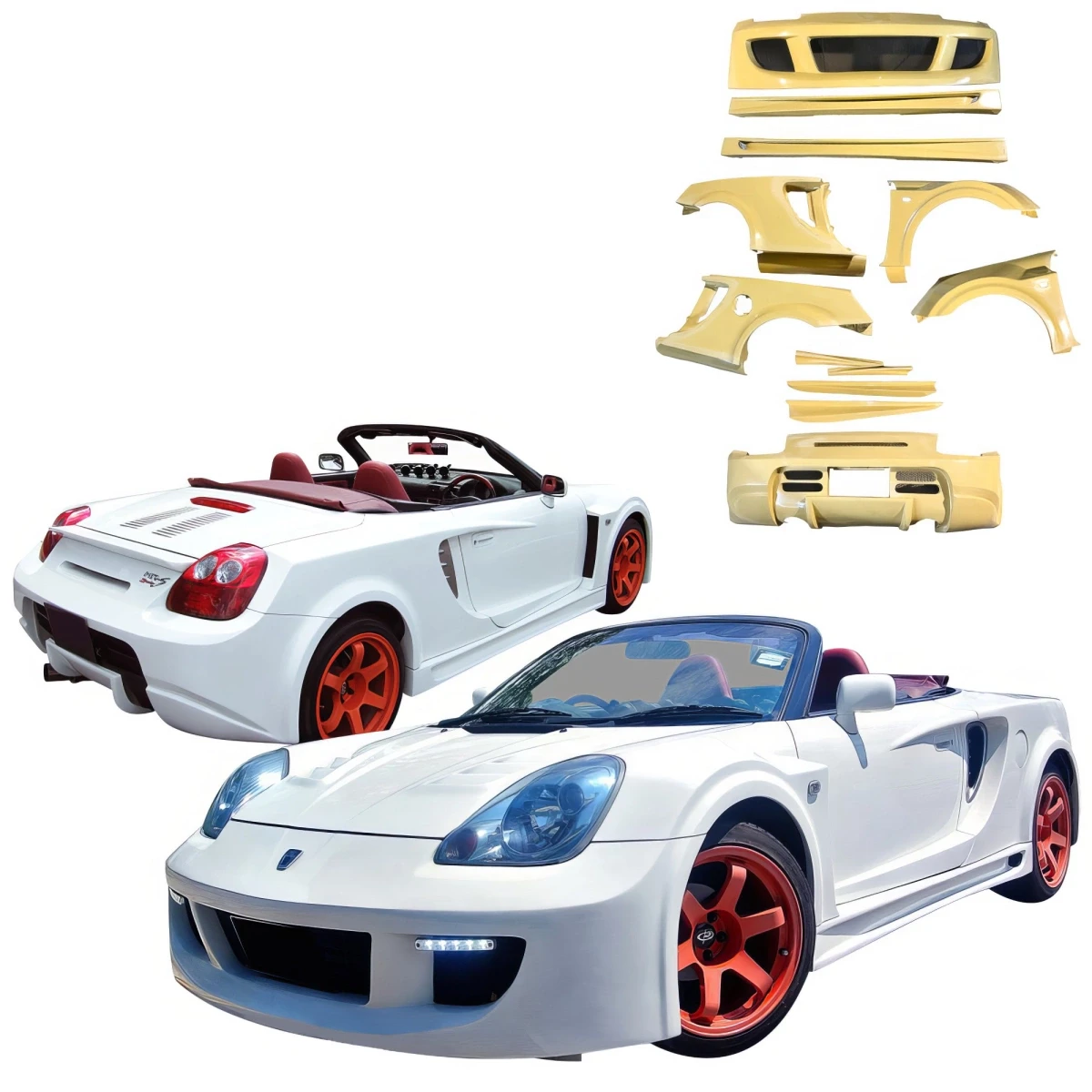 FRP WI Wide Body Kit 12pc > Toyota MRS MR2 Spyder 2000-2005 - 110097