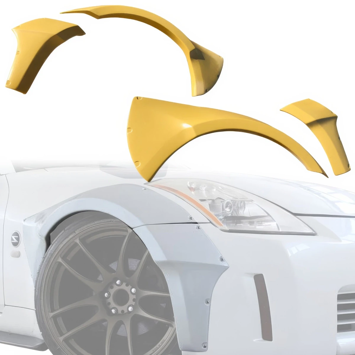 FRP SDAS Wide Body 45mm Fender Flares (front) 4pc > Nissan 350Z (Z33) 2003-2008 - 110243