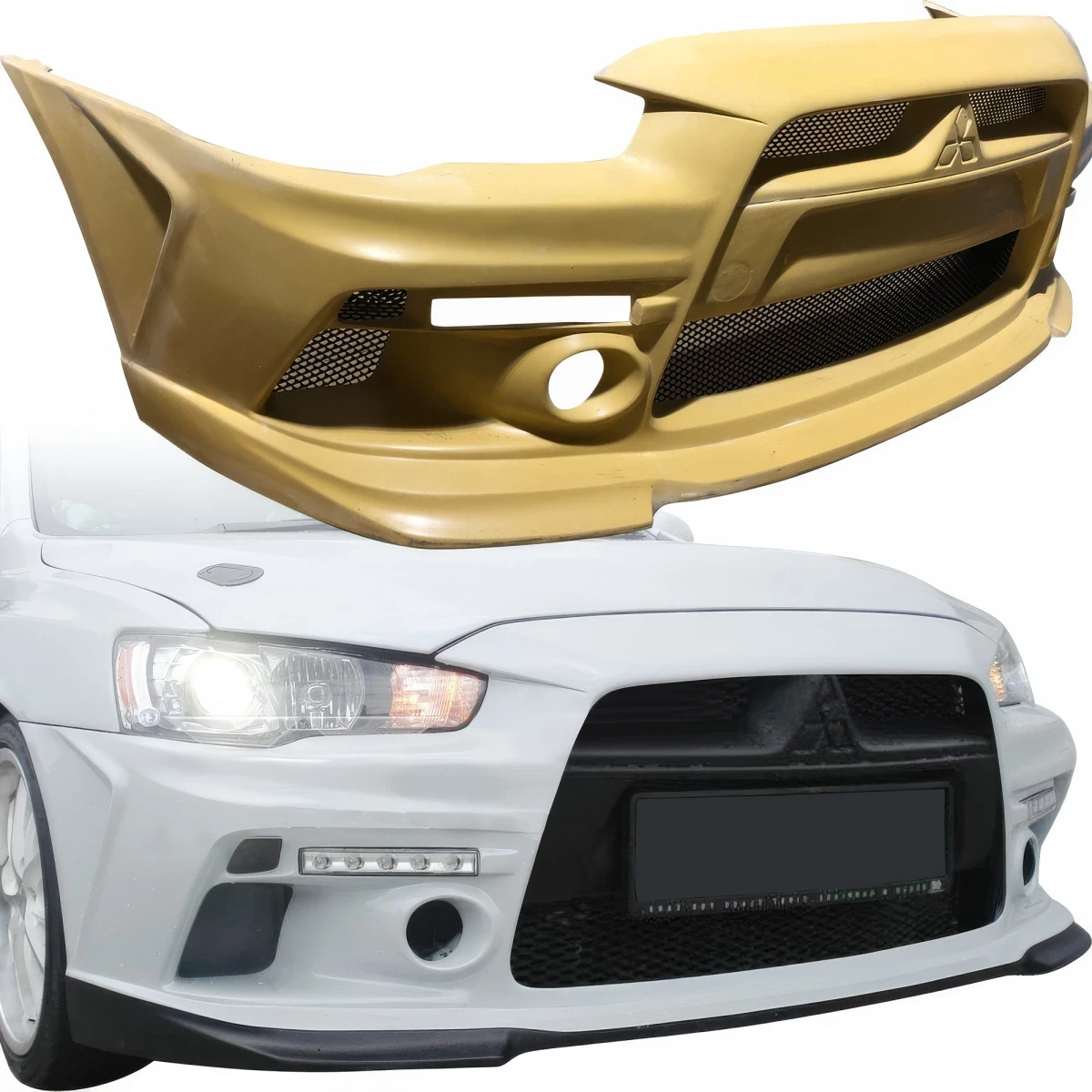 FRP HL Wide Body Front Bumper > Mitsubishi Lancer 2010-2015 - 110584