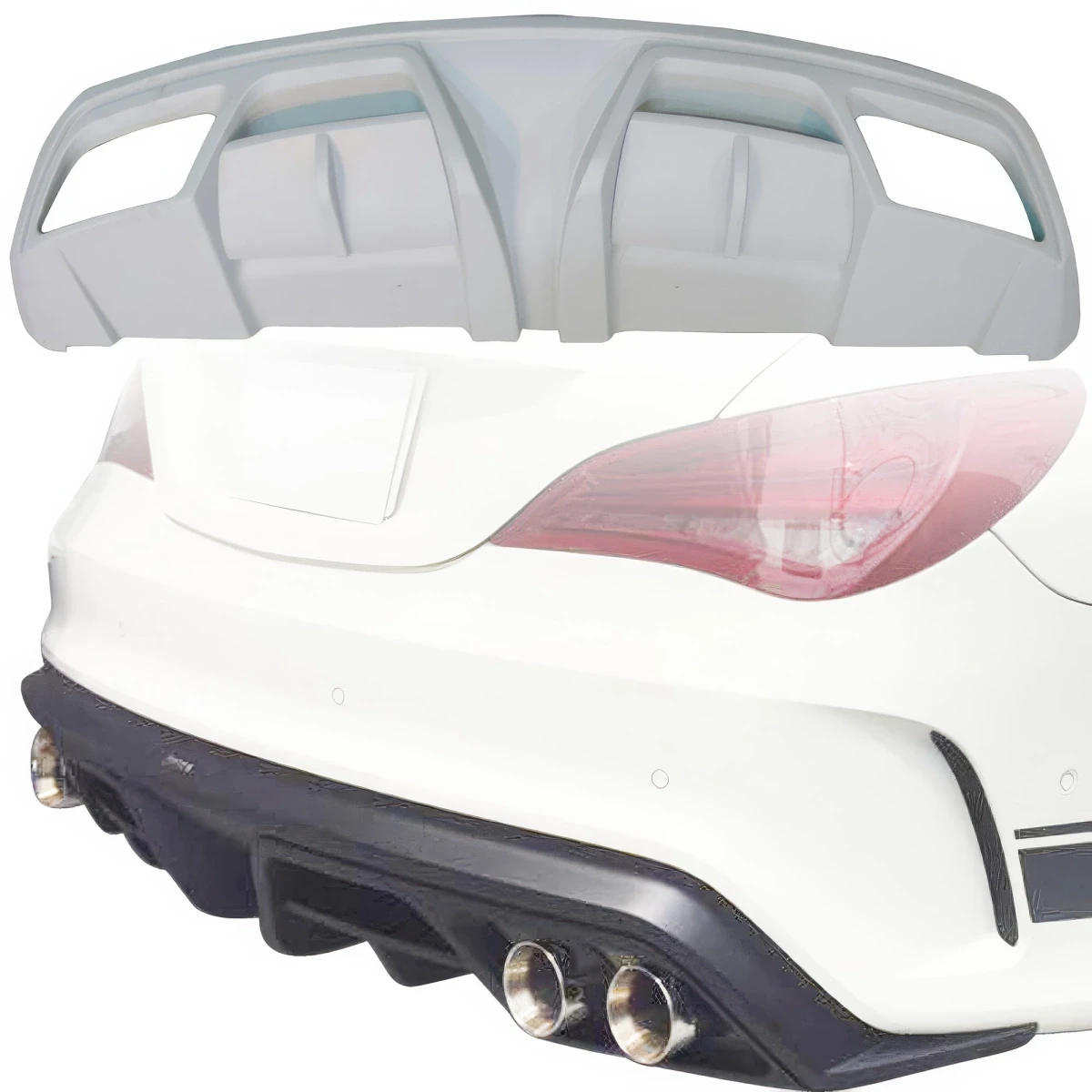 FRP PIEC Rear Diffuser > Mercedes-Benz CLA-Class (C117) 2014-2017 > only fits Sport Package Bumper - 110606