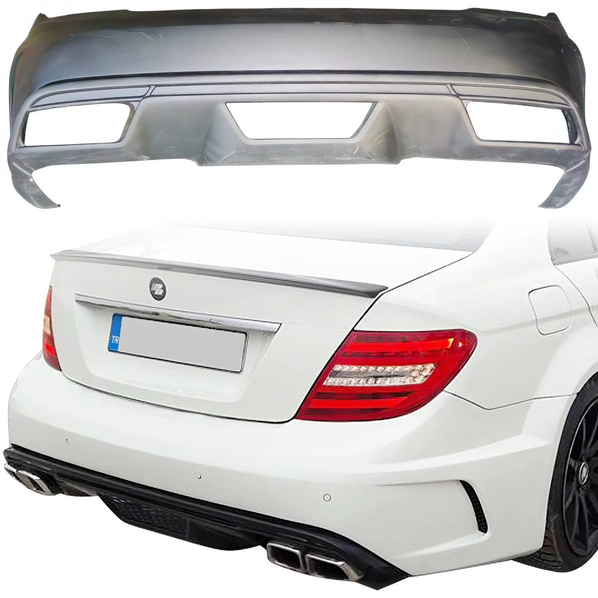 ModeloDrive FRP PDES BSER Wide Body Rear Bumper | Mercedes-Benz C300 2008-2011