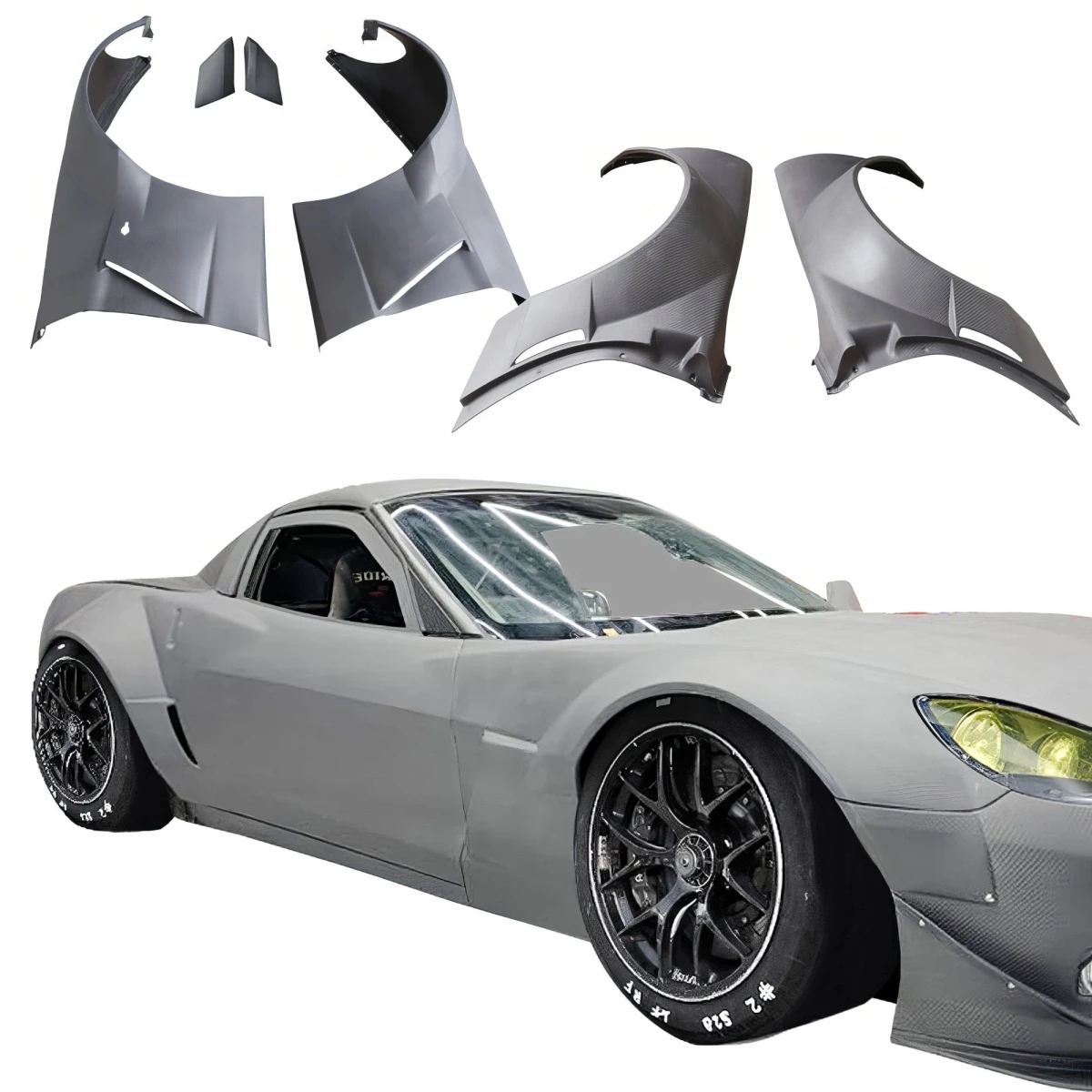 Carbon Fiber GT3-XL Wide Body Fender Set 6pc > Chevrolet Corvette (C6) 2005-2013 - 118967
