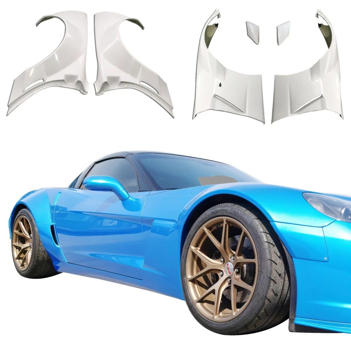 FRP GT3-XL Wide Body Fender Set 6pc > Chevrolet Corvette (C6) 2005-2013 - 118983