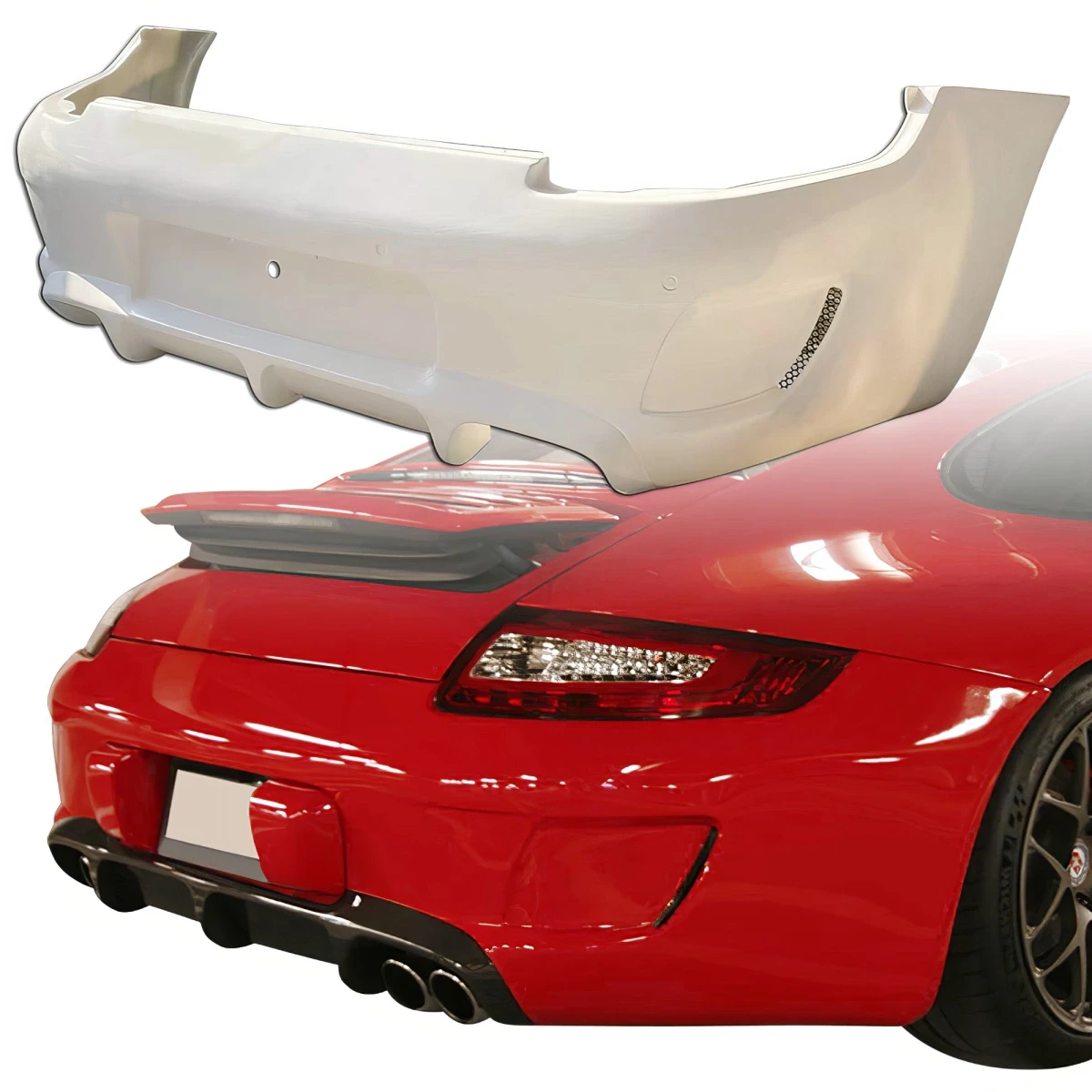 ModeloDrive FRP VORT GTV NARROW Rear Bumper - Porsche 911 (997) 2005-2008