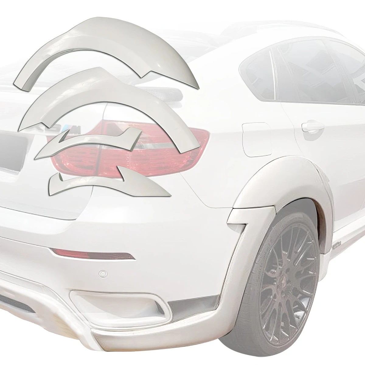 FRP HAMA Wide Body Fender Flares (rear) 6pc > BMW X6 (E71) 2008-2014 - 120030