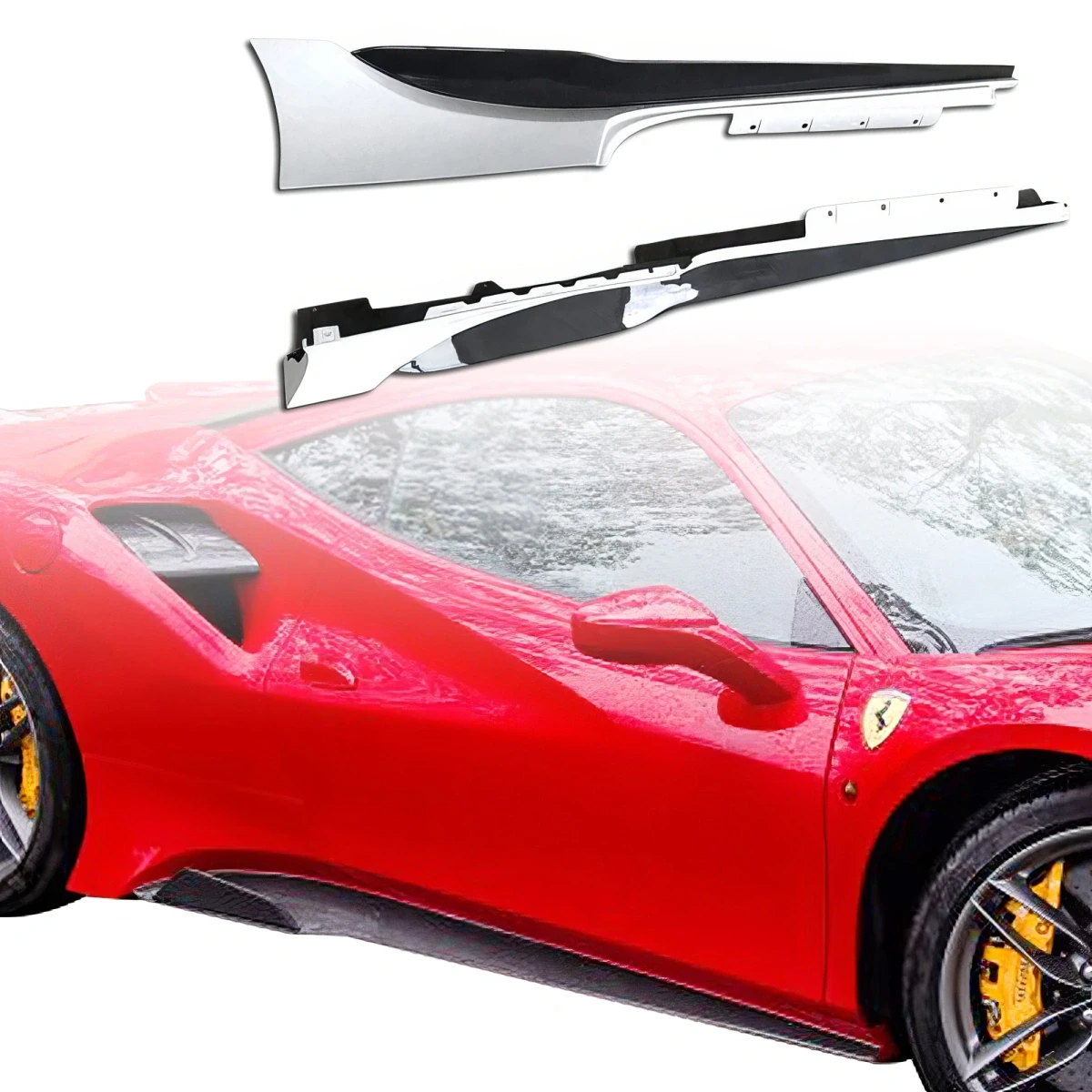 Partial Carbon Fiber MDES Side Skirts > Ferrari 488 GTB (F142M) 2016-2019 - 120062