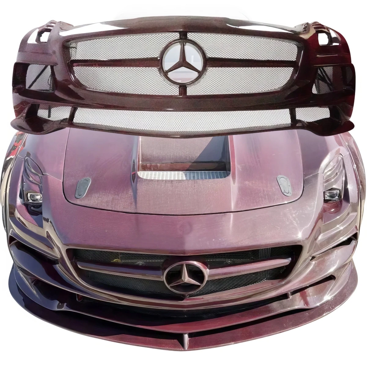 Carbon Fiber BLK-GT Wide Body Front Bumper > Mercedes-Benz SLS AMG (R197) 2011-2014 - 120224