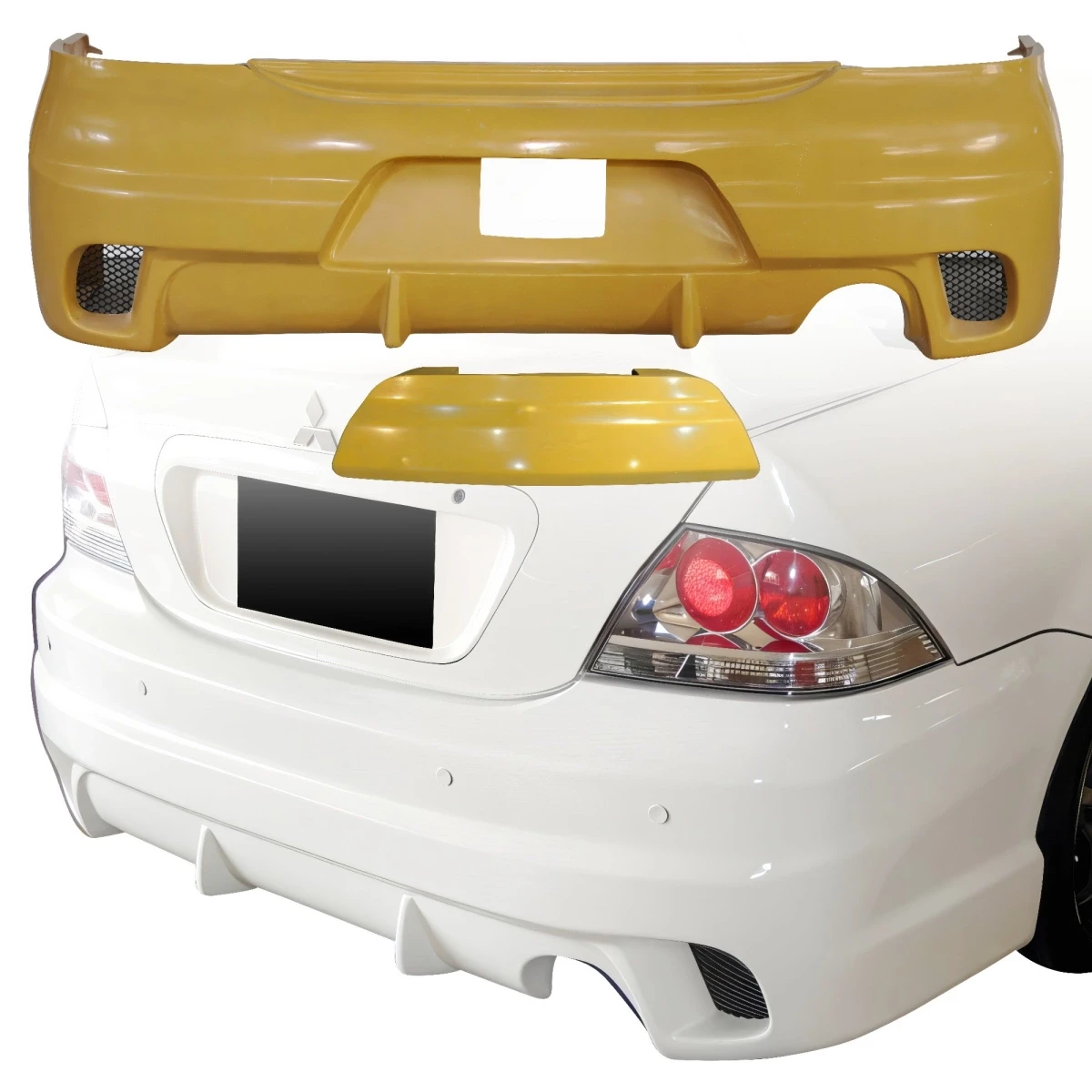 FRP ING Rear Bumper 2pc > Mitsubishi Lancer 2004-2007 - 120588
