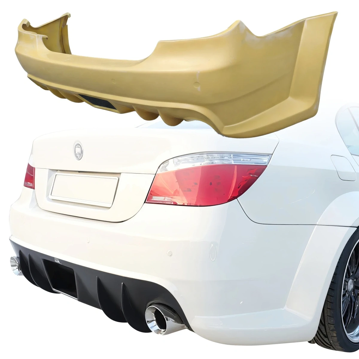 FRP LUMM Wide Body Rear Bumper > BMW 530i (E60) 2004-2007 > 4dr Sedan - 120696