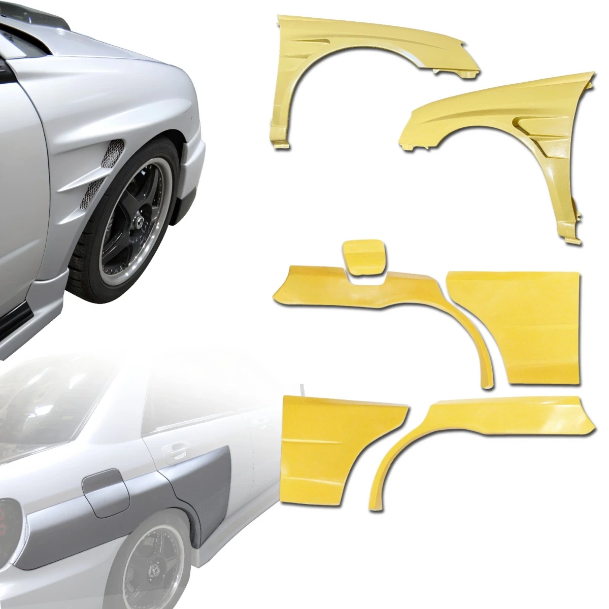 FRP CSPE Wide Body Fenders Set 7pc > Subaru Impreza WRX 2004-2005 > 4dr Sedan - 200064
