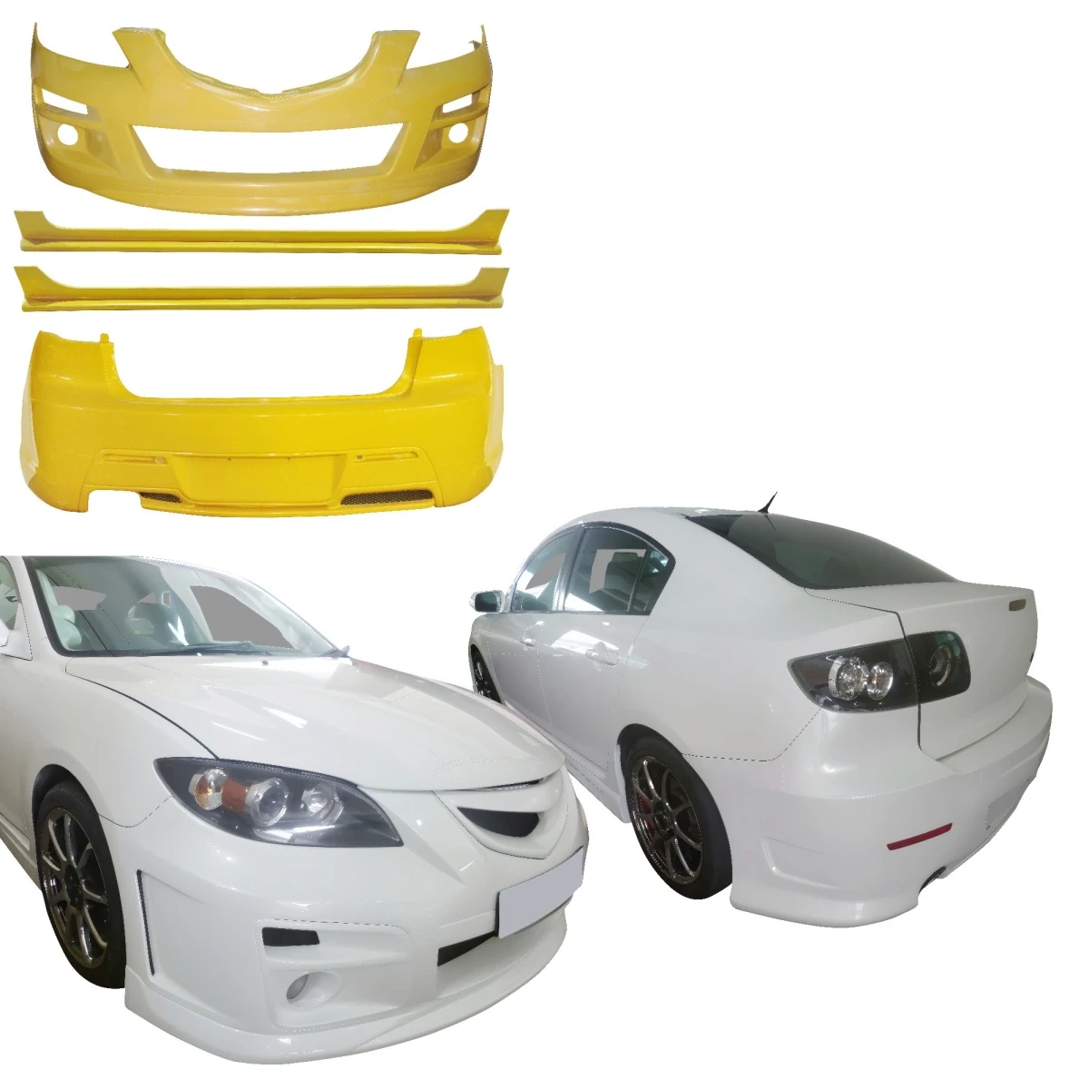 FRP AEXE Rear Bumper > Mazda Mazda3 2004-2009 > 4dr Sedan - 200076