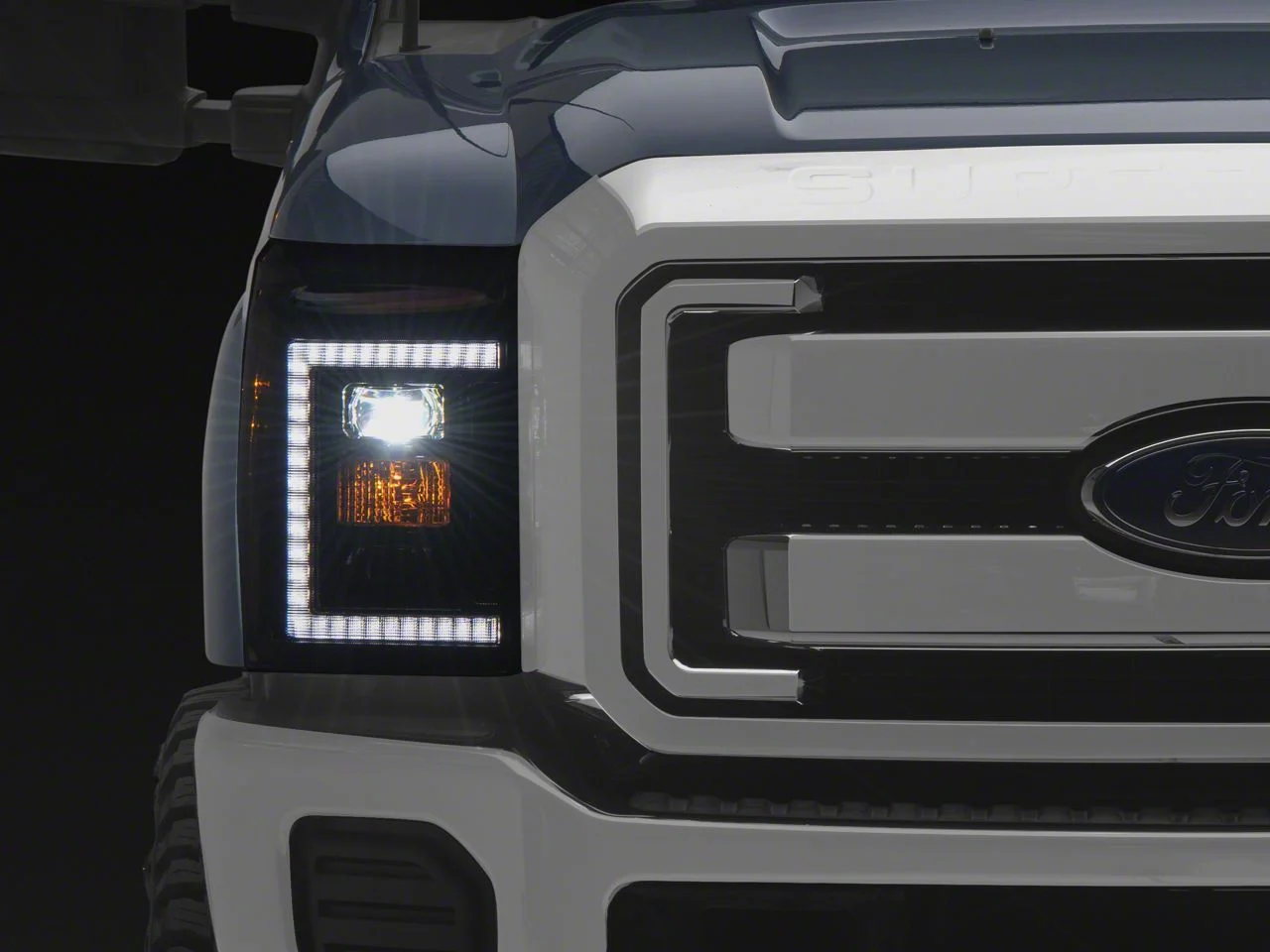 Morimoto XB Hybrid LED Headlights; Black Housing; Smoked Lens (11-16 F-250 Super Duty)