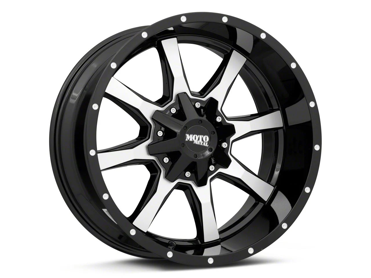 Moto Metal MO970 Gloss Black Machined 6-Lug Wheel; 18x9; 12mm Offset (07-14 Yukon)