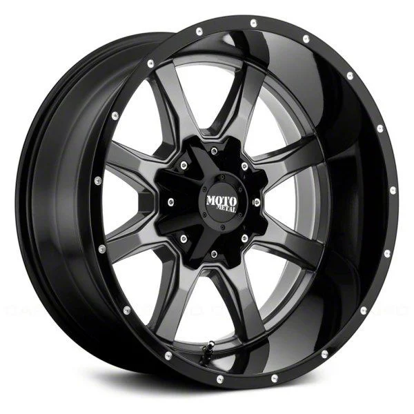Moto Metal MO970 Gloss Gray with Gloss Black Lip 6-Lug Wheel; 18x9; 18mm Offset (15-20 Yukon)