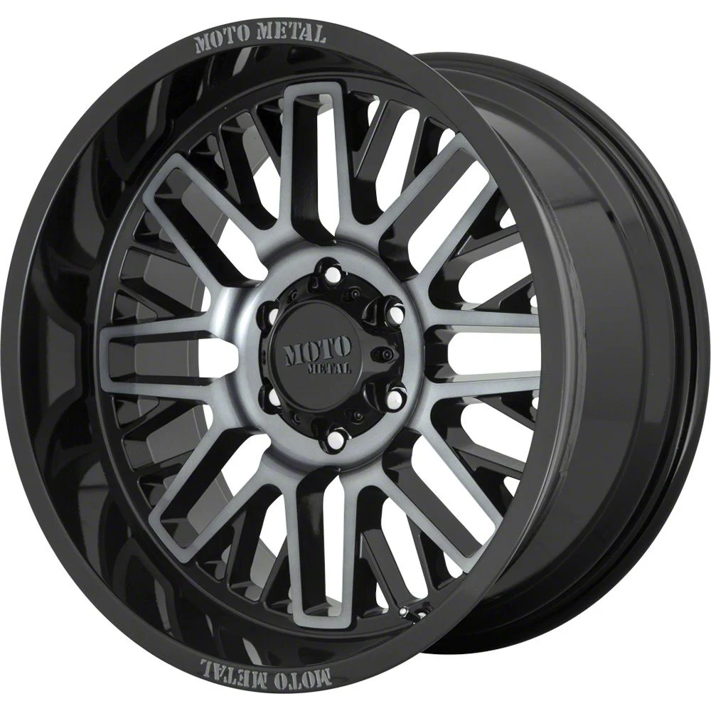 Moto Metal MO802 Gloss Black Machined with Gray Tint 6-Lug Wheel; 20x10; -18mm Offset (21-26 F-150)