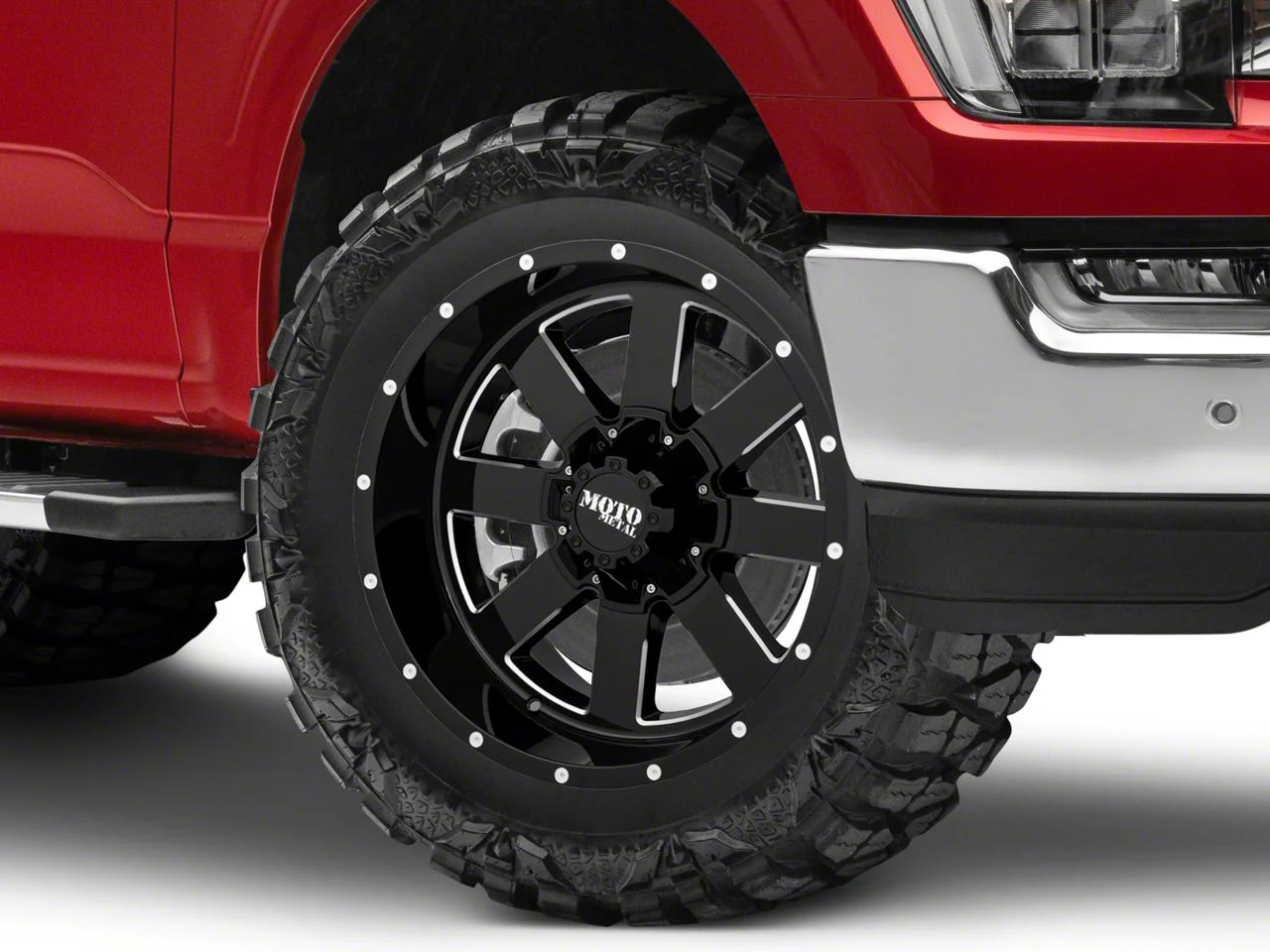Moto Metal MO962 Gloss Black Milled 6-Lug Wheel; 20x12; -44mm Offset (21-26 F-150)