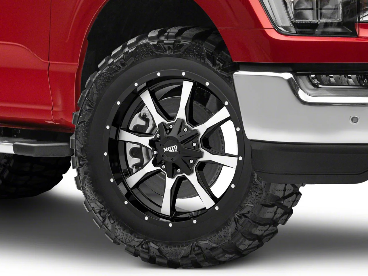 Moto Metal MO970 Gloss Black Machined 6-Lug Wheel; 20x9; 18mm Offset (21-26 F-150)