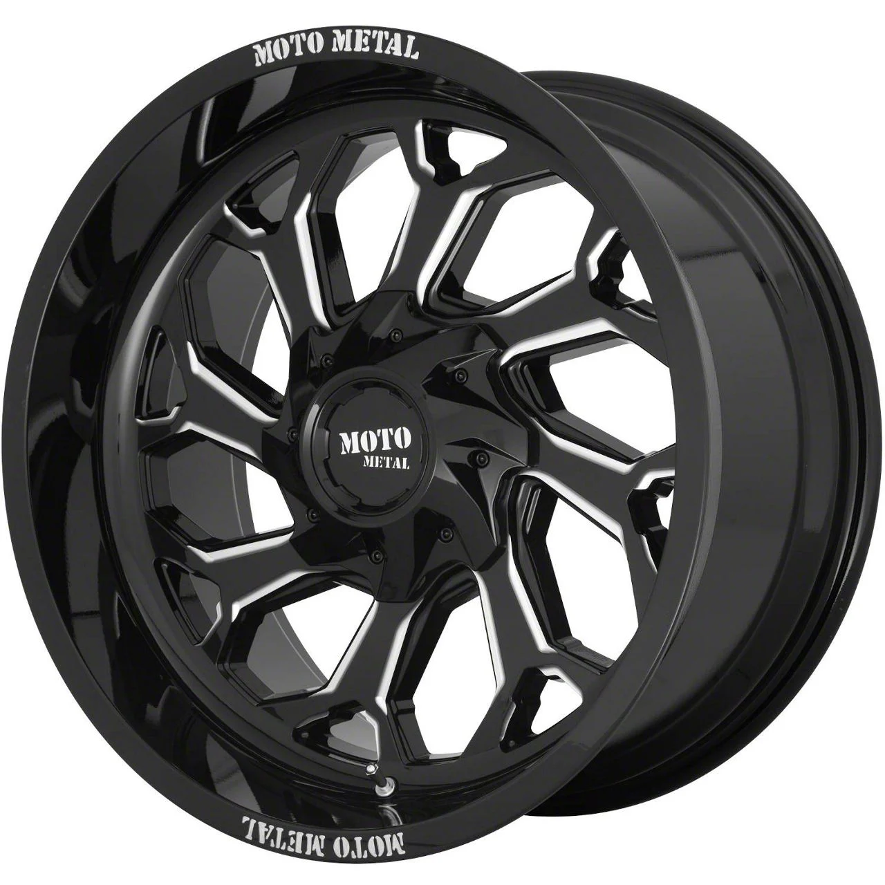 Moto Metal MO999 Gloss Black Milled 6-Lug Wheel; 20x10; -18mm Offset (21-26 F-150)
