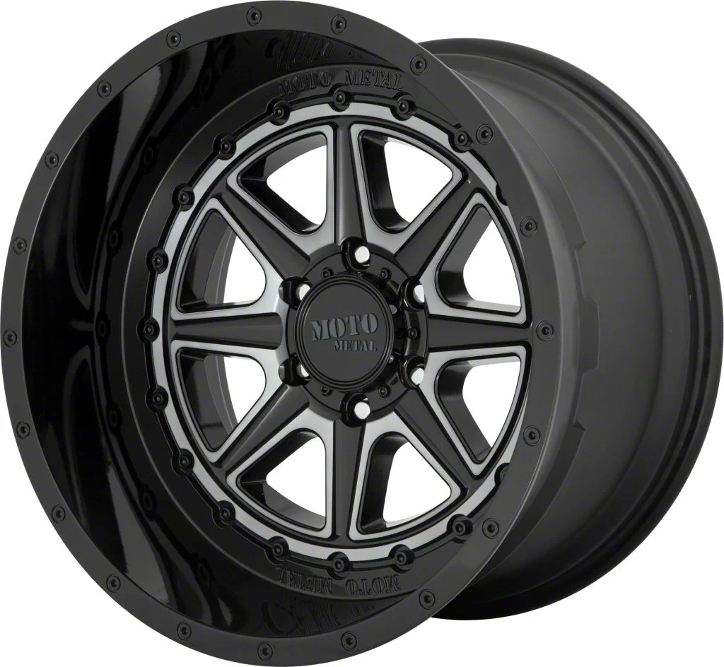 Moto Metal MO801 Phantom Gloss Black with Gray Tint 6-Lug Wheel; 22x12; -44mm Offset (19-26 RAM 1500)