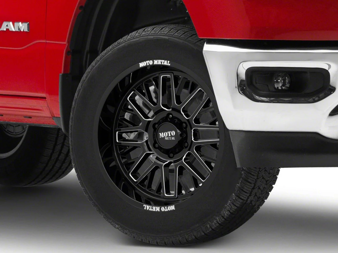 Moto Metal MO802 Gloss Black Milled 6-Lug Wheel; 20x10; -18mm Offset (19-26 RAM 1500)