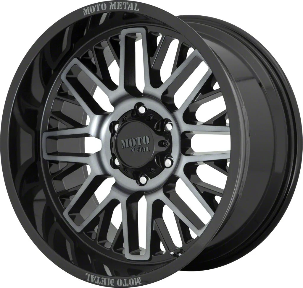 Moto Metal MO802 Gloss Black Machined with Gray Tint 6-Lug Wheel; 20x10; -18mm Offset (19-26 RAM 1500)