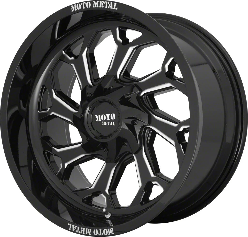 Moto Metal MO999 Gloss Black Milled 5-Lug Wheel; 20x10; -18mm Offset (09-18 RAM 1500)