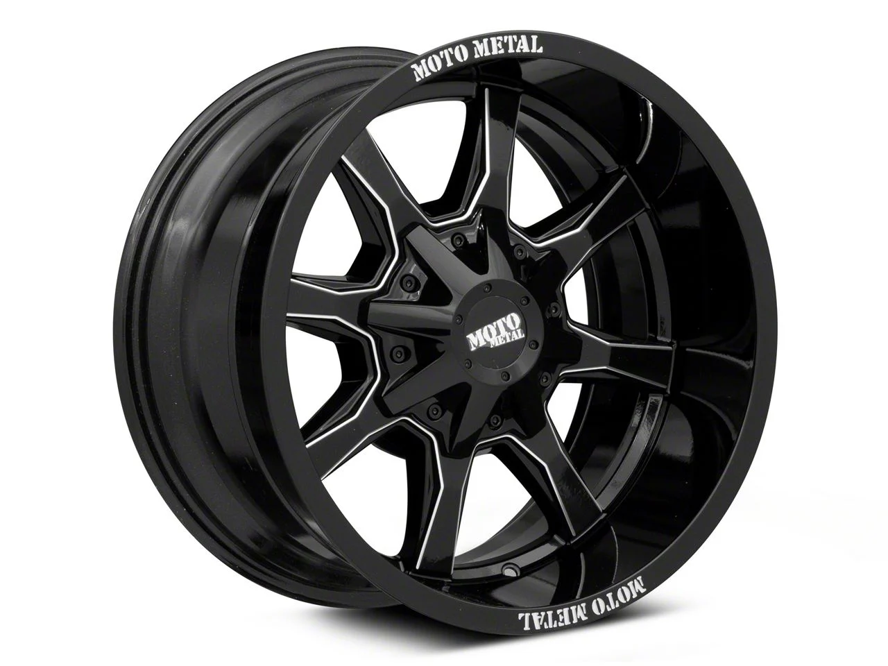 Moto Metal MO970 Gloss Black Milled 6-Lug Wheel; 18x10; -24mm Offset (21-26 Yukon)